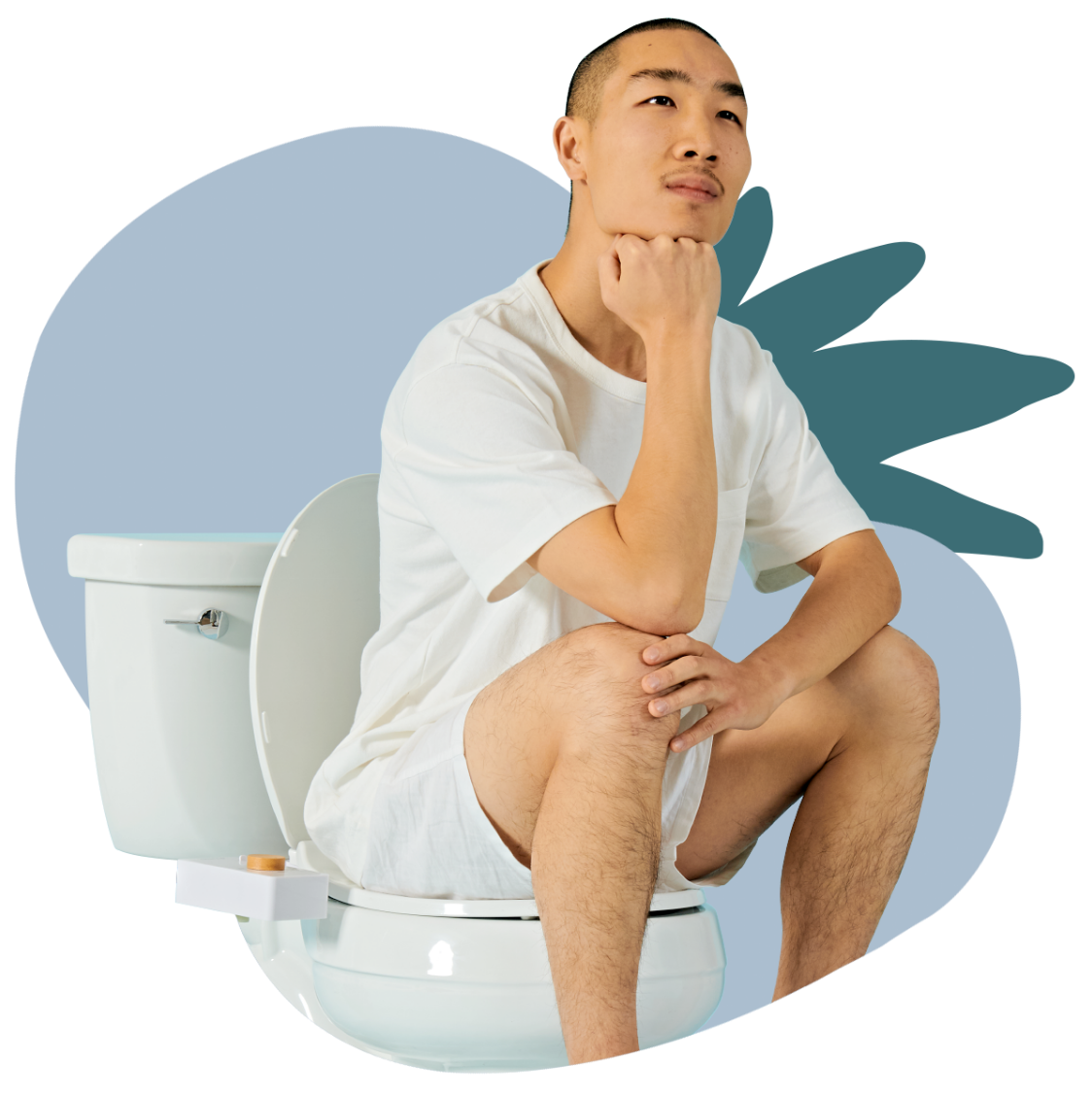 Sexy buttocks being wiped after sitting on a toilet